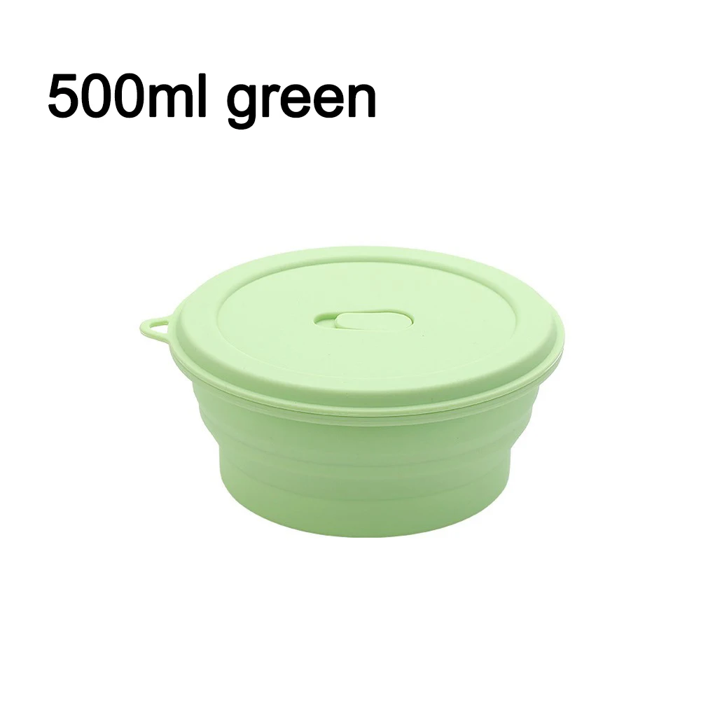 Collapsible Silicone Bowls With Lids Space Saving Portable Tableware For Camping Hiking Travel Office Lunch Kitchen Bowl Set