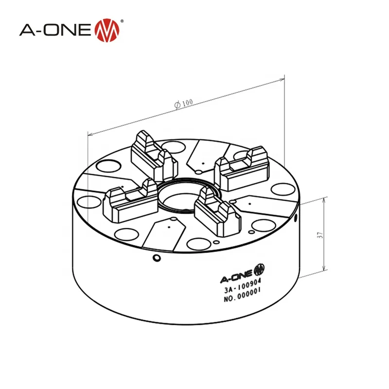 A-ONE 3A-100904 Rapid-Action Automatic Chuck 100mm Self-Centering CNC Chuck for Milling & Drilling Machines
