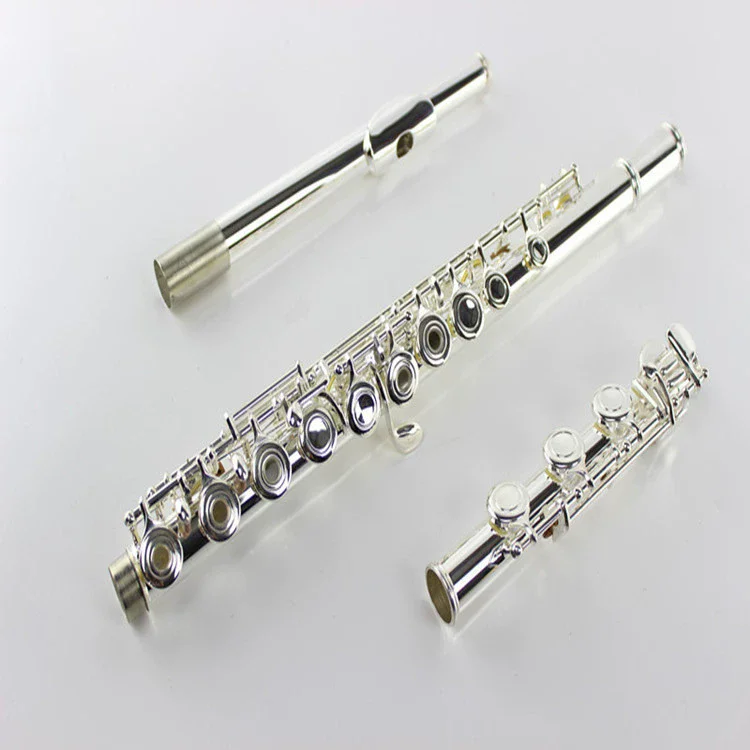 16Hole Silver‑Plated Flute Custom Logo Woodwind Musical Instrument for Advanced Learner Home Practice Band Rehearsal Performance