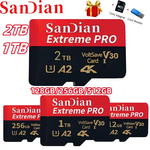 Original Micro TF/SD Card 256GB 512GB Memory Cards 1TB High Speed SD Flash Card V30 Memory Card For Phone/Laptop/Desktop