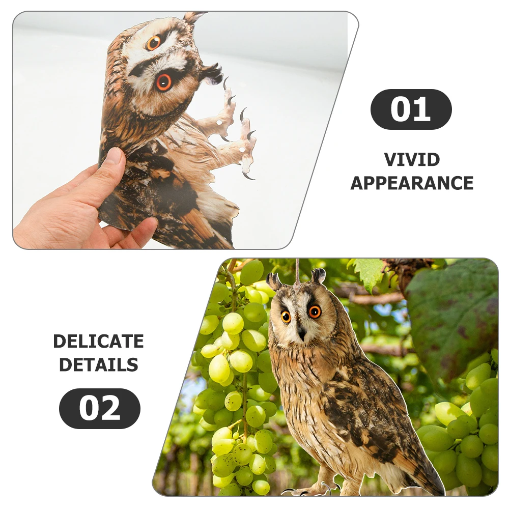 

1Set Hanging Owl Bird Deterrent Garden Yard Outdoor Decor Rotating Realistic Hanging Decoration Owl to Frighten Birds