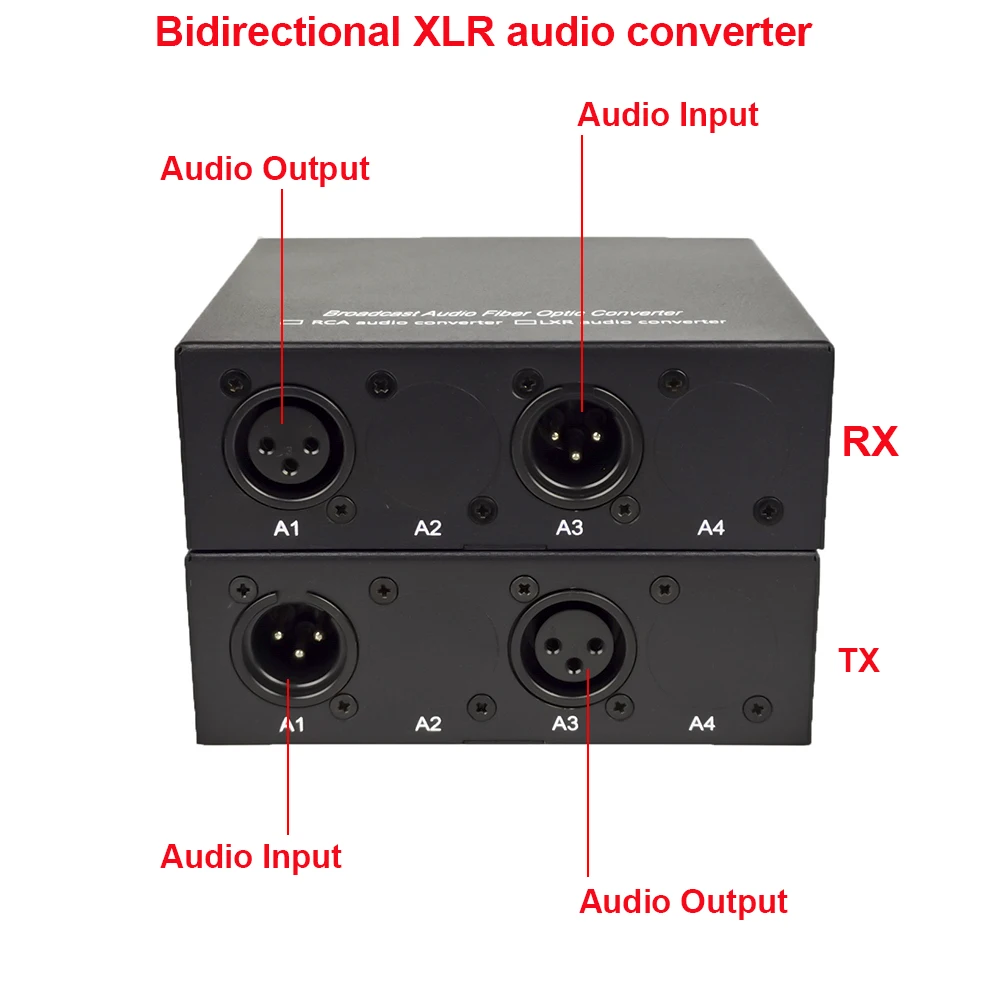 1-Channel Bidirectional XLR Audio to Fiber Converter Balanced Audio to Fiber Transmitter Receiver Kit SM FC for audio systems