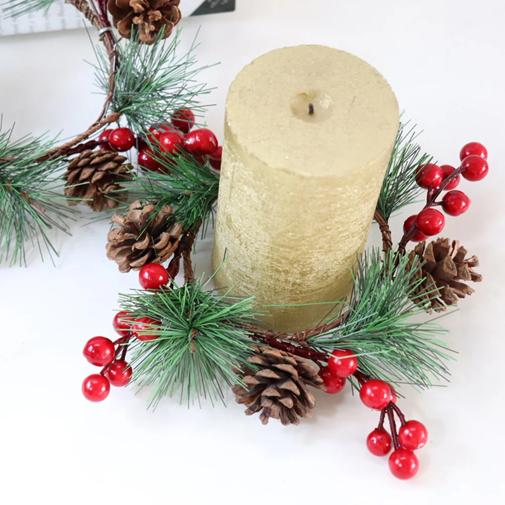 

4Pcs Christmas Rings Wreaths Classic Design Handmade Table Decorations Create Strong Festive Atmosphere