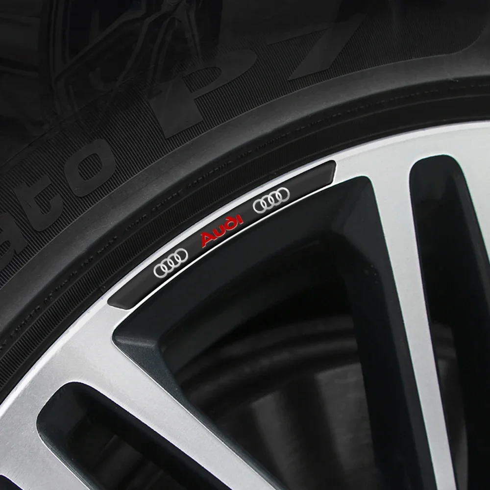 تصفيف السيارة السيارات محور عجلات شارة الإطارات حافة ملصقات اكسسوارات لأودي Q3 Q5L Q7 Q2L S4 S5 S6 S7 S8 TT RS3 RS4 A6L A4L A3 A4 A7 #2