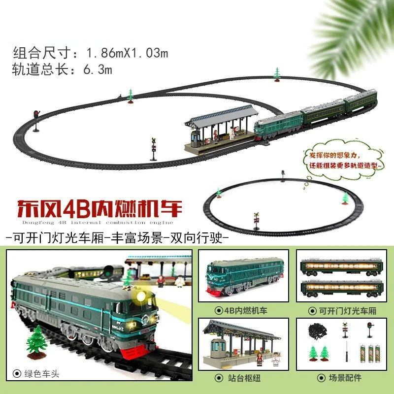 ชุดรถไฟของเล่น1Pcs Headstock และ2 Pcs Carriage ไฟ LED 180ซม.Track จำลองรถไฟของเล่นชุดของขวัญ3 4 5 6 7 8ปี