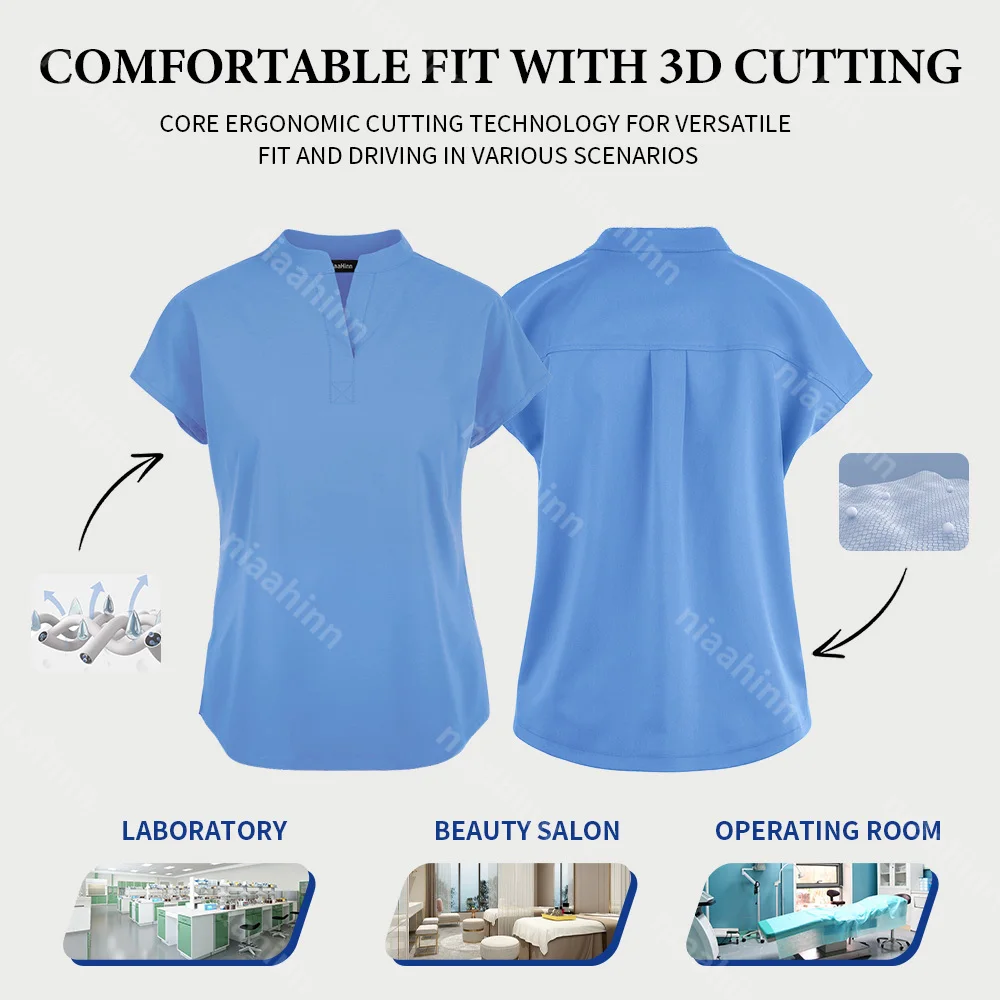 Unisex Médico Uniformes Médicos para Homens e Mulheres, Roupas de Enfermagem, Traje de Beleza, Enfermagem Scrubs Conjuntos, Dentista Workwear, Clinical Tops e Calças