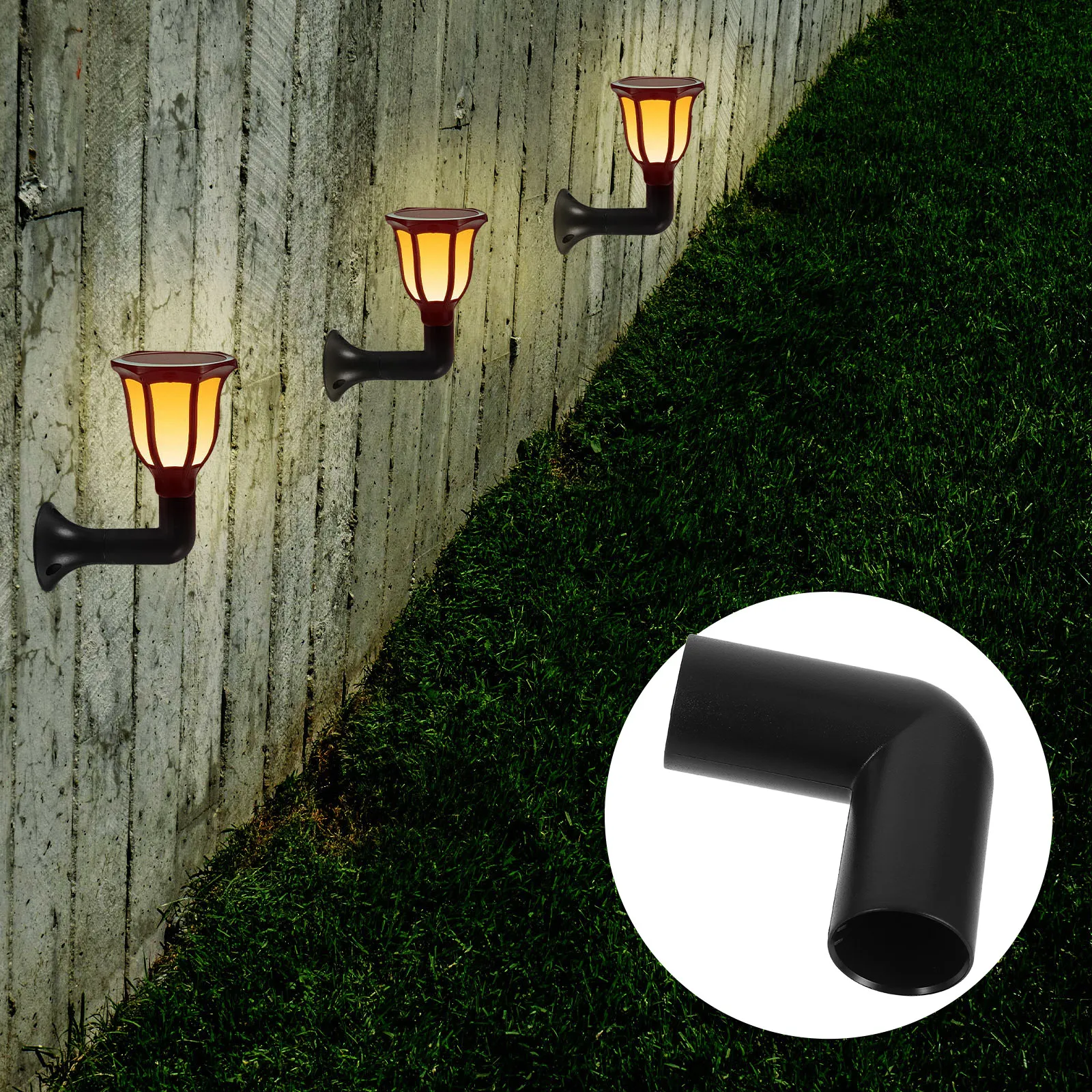 10Pcs Landscape Lighting Connector ABS Solar Replacement Parts Outdoor Light Extension Pole for Garden Solar Lamp