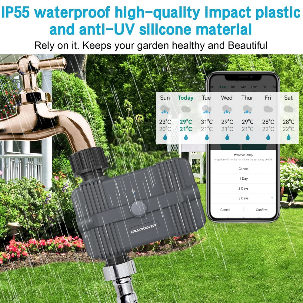 Tuya intelligent wireless wifi water timer sprinklers automatic watering irrigation controller for garden