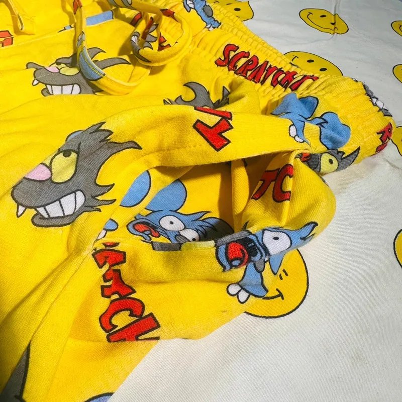Women Pajamas Pants Cartoon Short Sweatpants Sleepwear Middle Waist Shorts For Men Sleep Bottoms