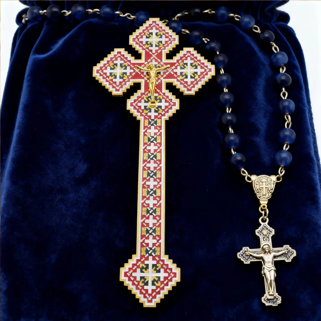 Neues 2026 Ostorthodoxes Kreuz im Byzantinischen Stil Christliches Religiöses Kruzifix Ornament Geschenke für Priester Ostern Hochzeit Kirche