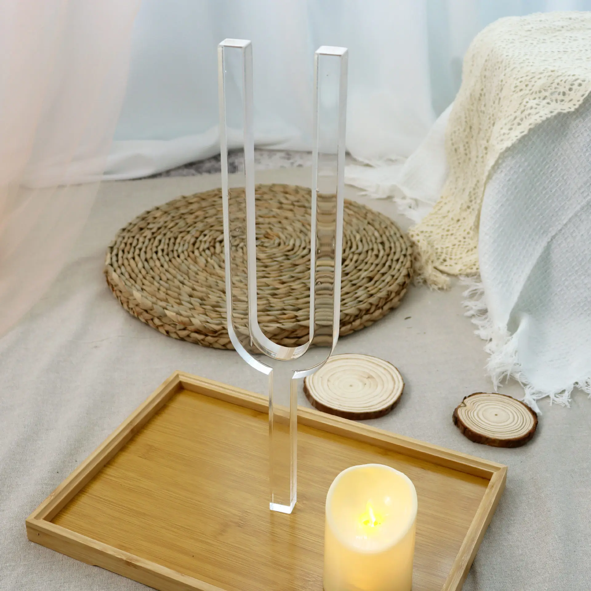 New Square Crystal Tuning Fork Healing Meditation Purification Sound Therapy Healing Vibration Release Emotion Relaxation
