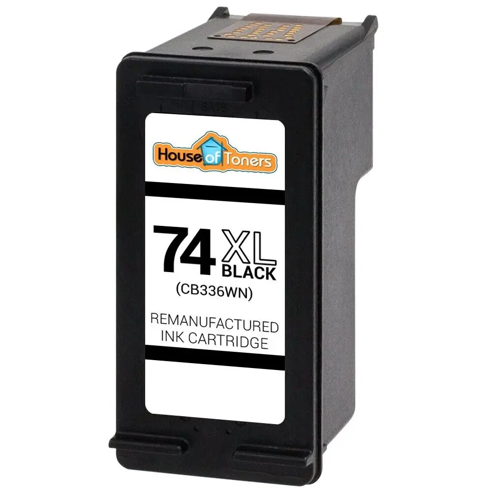 2-pk 74 XL Black Ink for HP Photosmart C4480 C4500 C4540 C5200 C5240 C5290 C5550