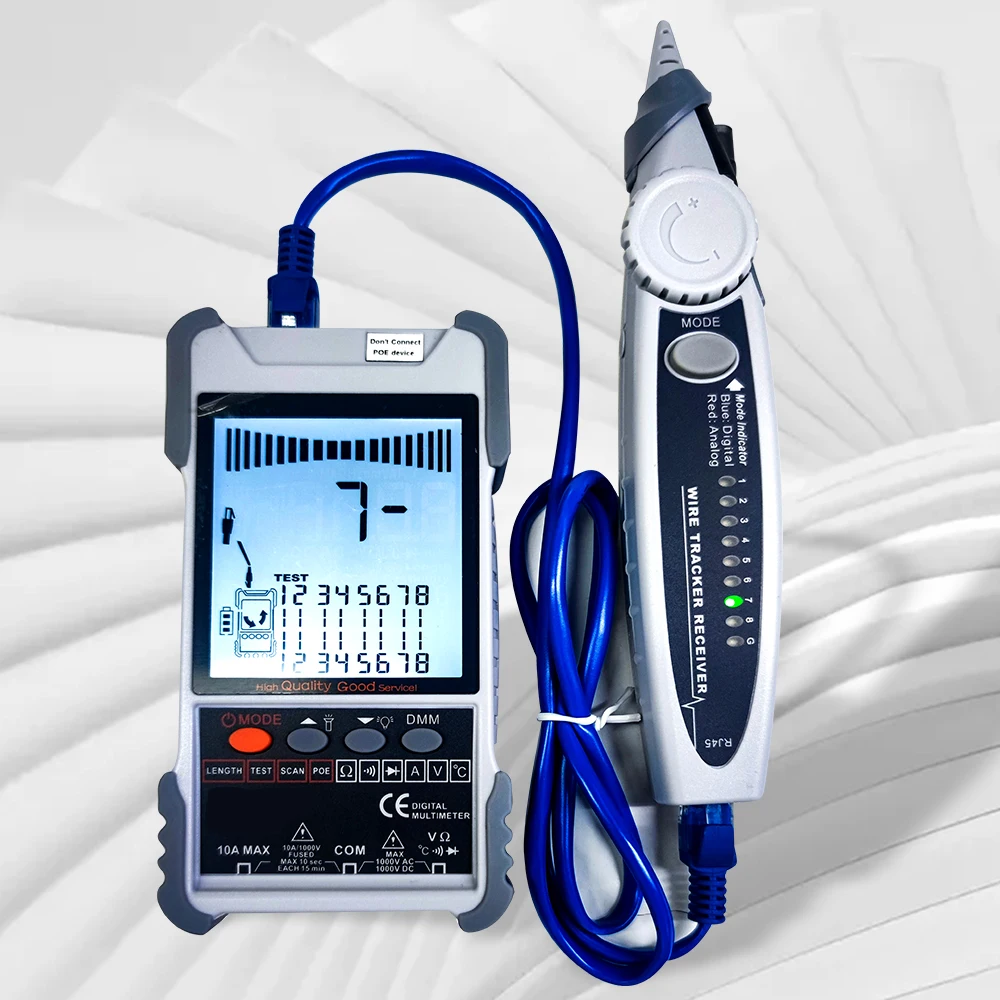 ET616 /ET618 اختبار كابل الشبكة LCD نظائرها البحث الرقمي POE اختبار كابل الاقتران حساسية قابل للتعديل اختبار كابل الشبكة