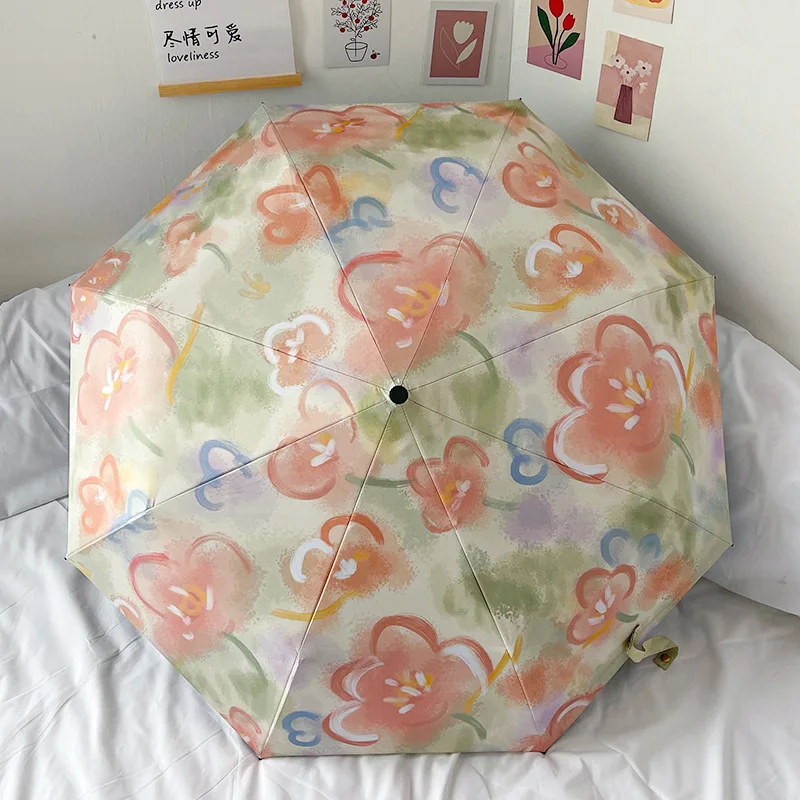 

Umbrella Multi-color Art Automatic Sunny and Rainy Umbrella Asun-proof Sunshade Dual-purpose Portable Waterproof Black Coating