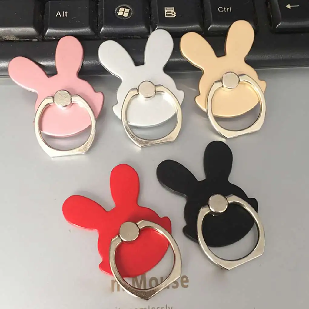 Kaninchen Hase Telefonst änder Tablets Handgriff Ständer Aluminium legierung 360 Rotation Telefon Ring halter