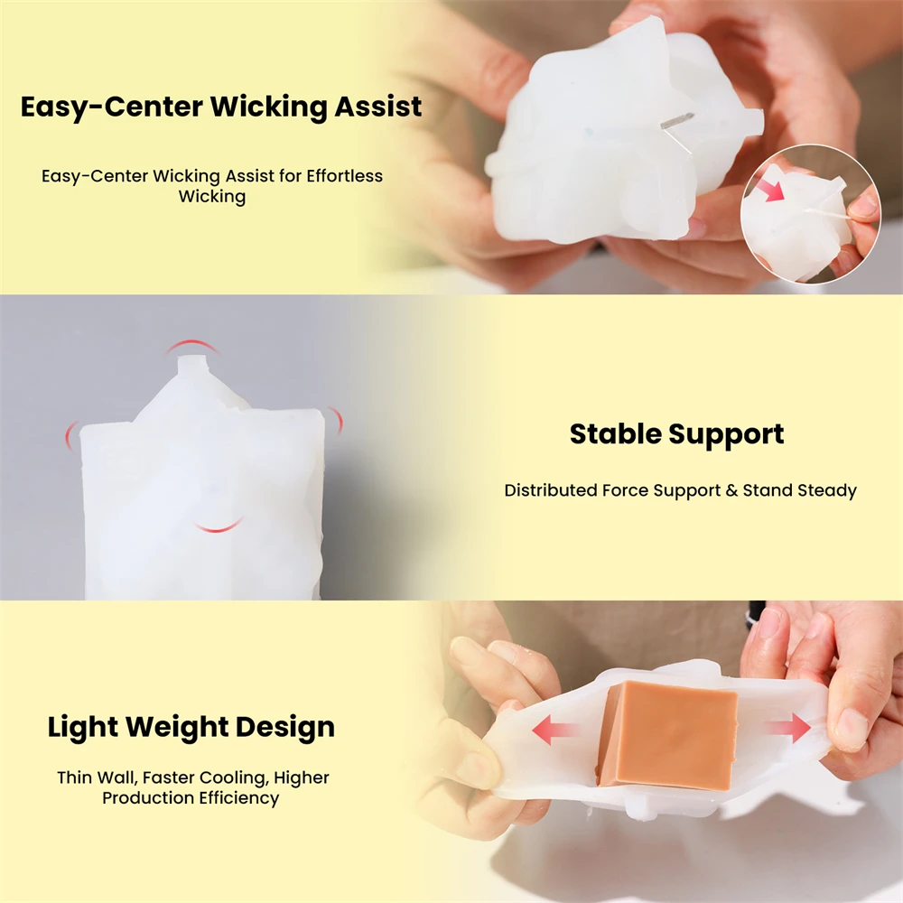 Boowan Nicole Cozy Miniature Dwelling House Candle Silicone Mold 3D Fairy Tale Building Aroma Candle Making Home Decor