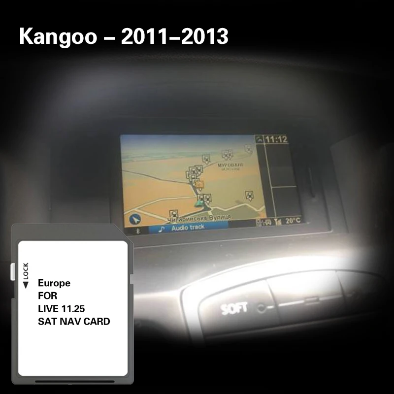 Live 11.25 For Kangoo 2011 2012 2013 Cover UK UA EU Sat Nav Navigation Car GPS Map SD Memory Card