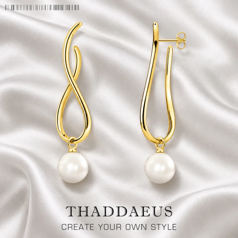 Gold Plated Earrings Heritage Pearl,Europe Fine Jewelry For Women Autumn Lucky Vintage Gift In Sterling Silver 925