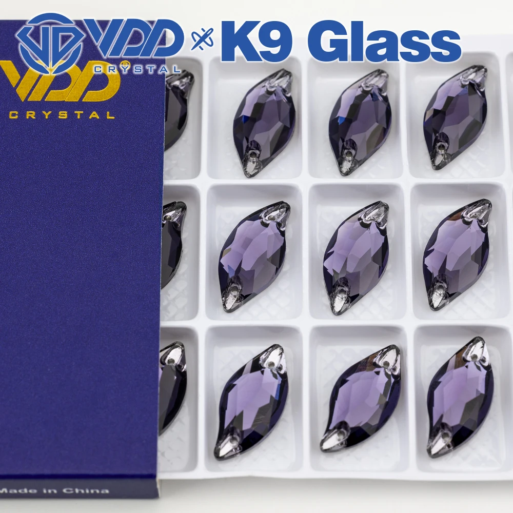 VDD S120 Tanzanit-Blatt AAAAA Top-Qualität K9-Glas aufnähbare Strasssteine, Kristall-Flachsteine zum Aufnähen für Kleidungsdekorationen – Detail 7