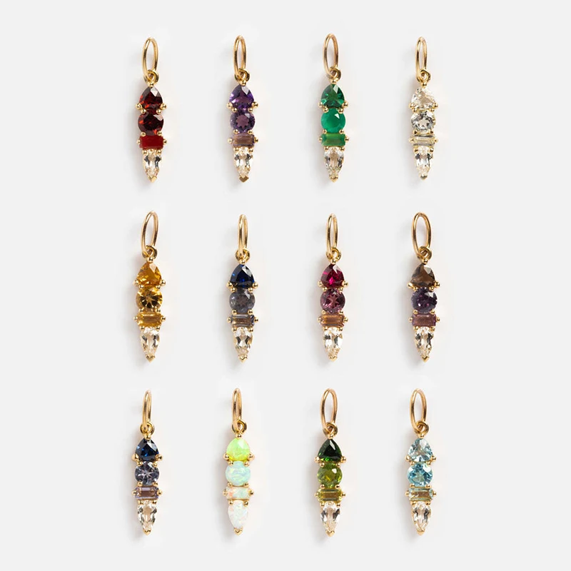 

10pcs/lot Mixed Glass Copper Water Drop Pendant For Charm Making DIY Bracelets Necklace Accessories
