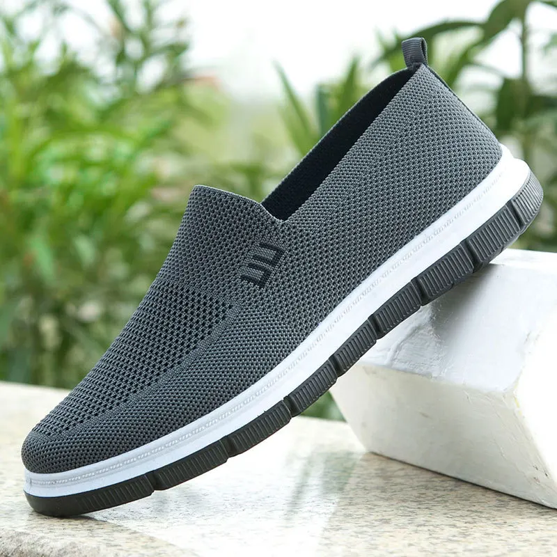 Mesh Men Shoes Solid Color Loafers Male Sneakers Outdoor Casual Shoe Sports Slip-on Breathable Hard-Wearing Sapatos Masculinos