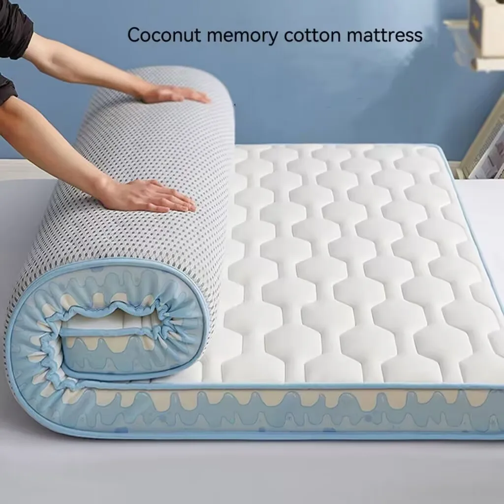 Coconut Latex Mattress Thick Memory Foam Warm Tatami Mattress Topper Sleeping Pad Futon Winter Dormitory Single Double Bed Mat