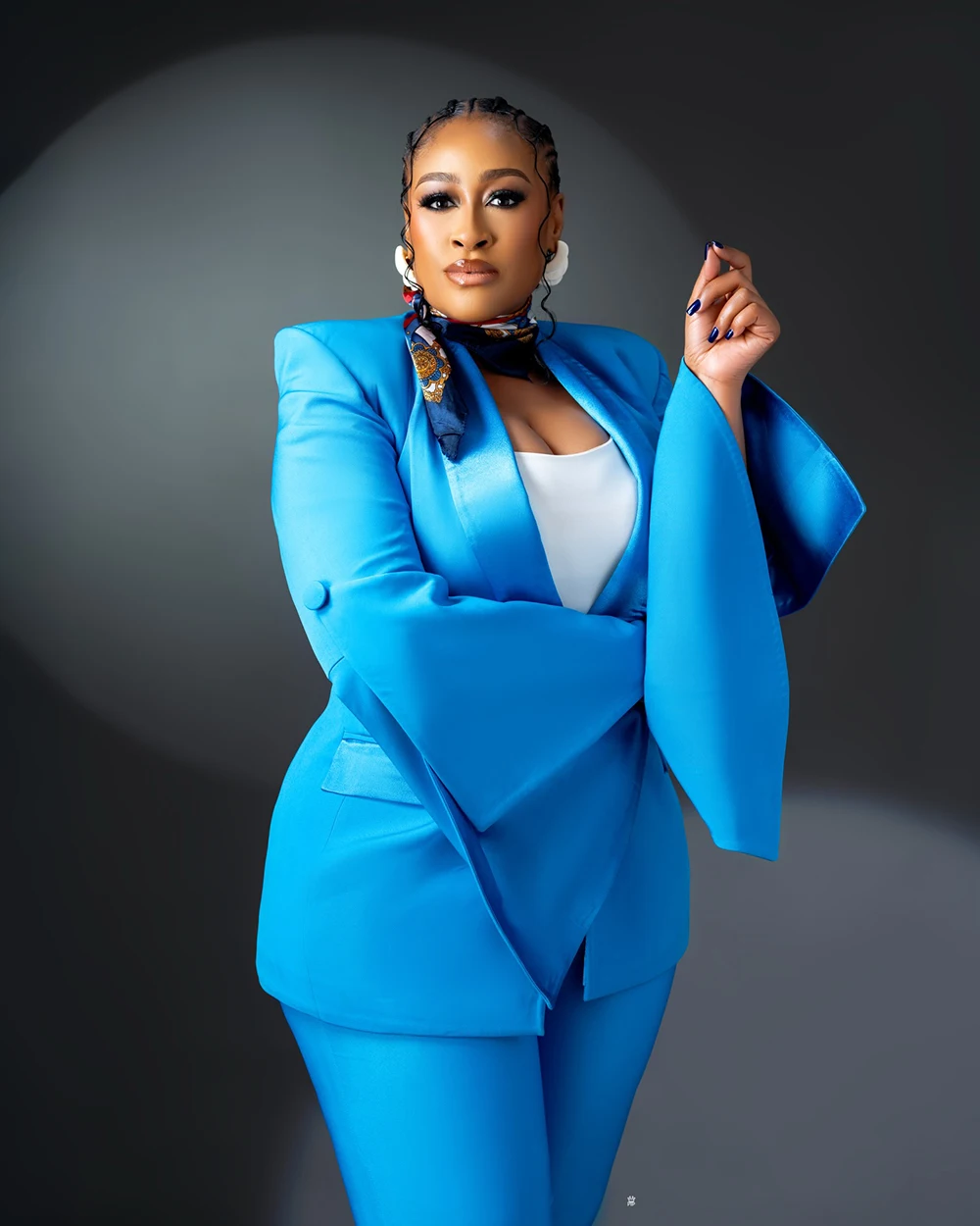 Spring Plus Size Women Pants Suits Bell Sleeve Customized Formal Lady Wear Guest Wedding Formal Party Blazer Sets