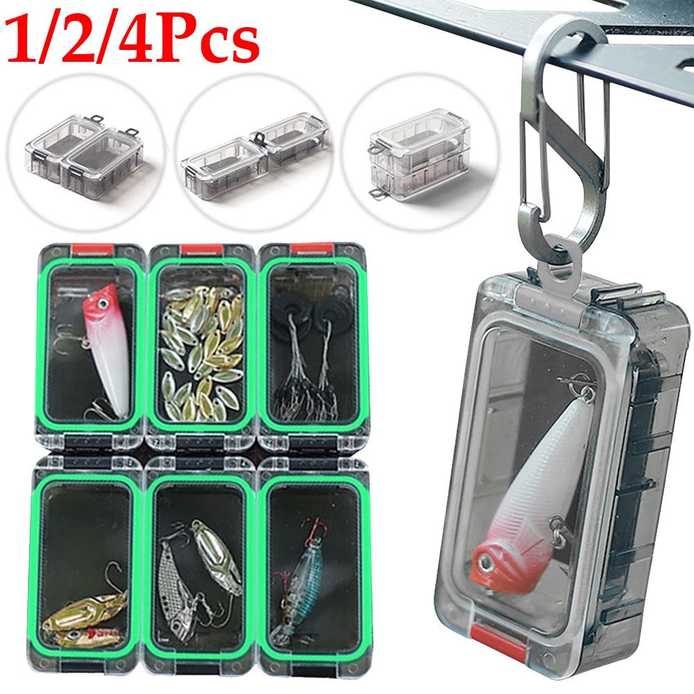 1/2/4Pcs Expandable Fishing Tackle Box Carp Accessories Organizer Case Waterproof Fishing Hardware Toolbox Luminous for Fishing