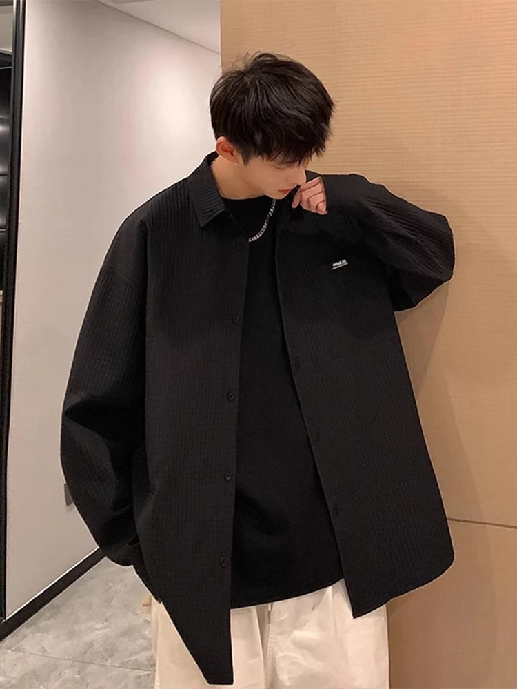 

Baroque Men's Long Sve irt Fce Lined Thiened Oversize Winter Faion High End Feelings Warmth Youth ular Sle