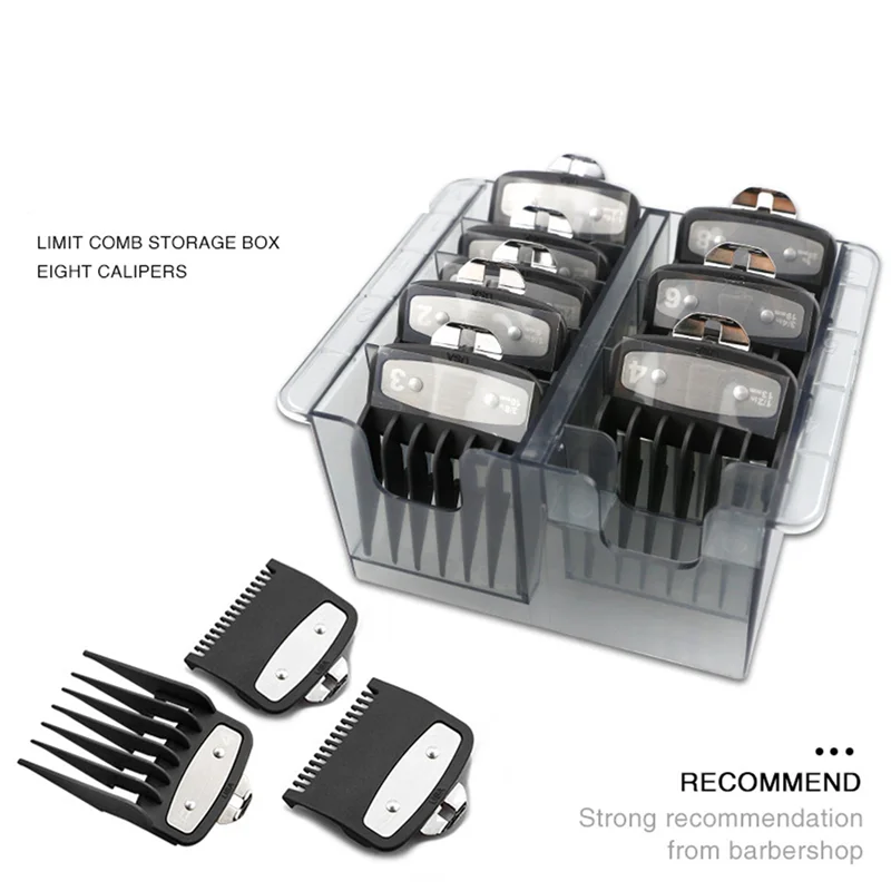 

3X Grid Base Storage Box For 8Pcs Hair Clipper Trimmer Limit Comb Guide Comb Barber Tool For Wahl Guide Combs