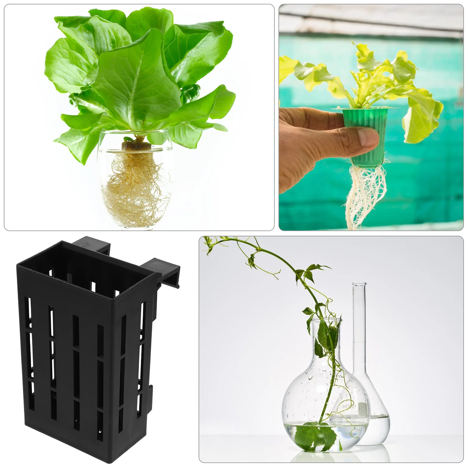 4-delige waterplantenstandaard aquariumdecoratie aquatische pot plantenmanden ingemaakte hangende houder kunststof