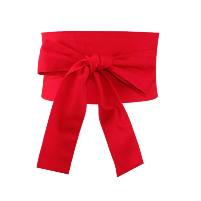 

Summer Solid Color Cotton and Linen Waistband Oversized Bow Belt Japanese Kimono Waist Flower Kimono Belt Girdle