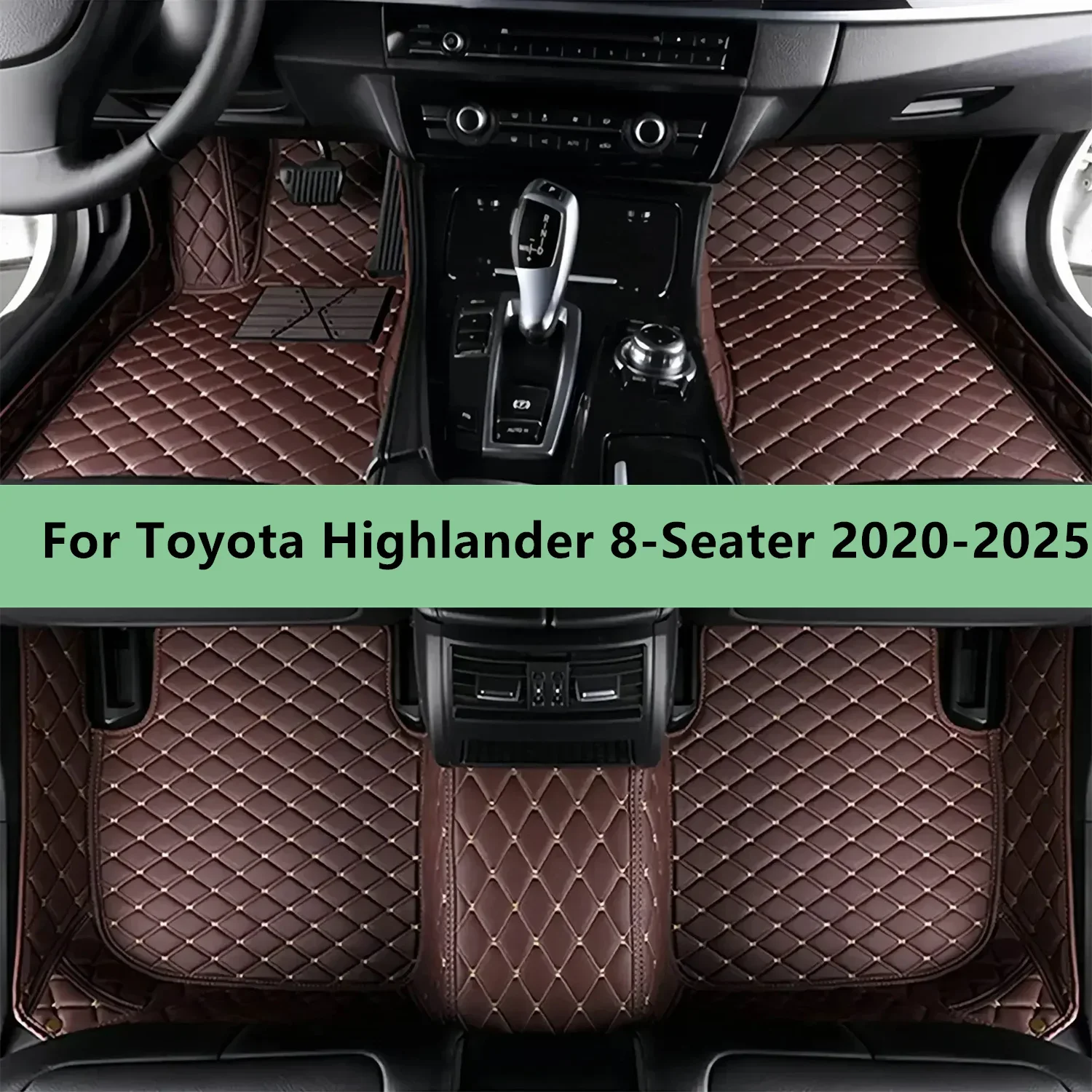 Car Floor Mats For Toyota Highlander 8-Seater 2020-2025 Floor Mats For Men Women Car Interior Accessories