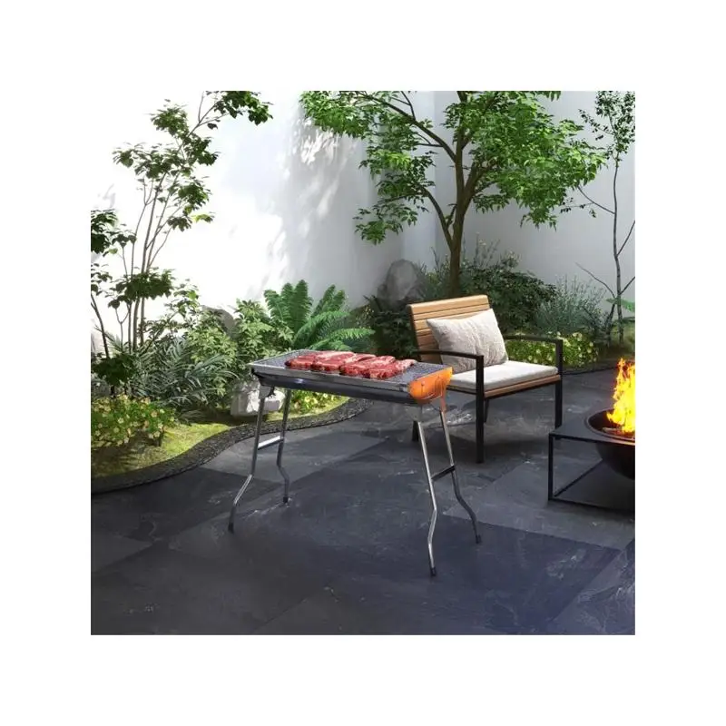 Parrilla de barbacoa de carbón portátil: ideal para cocinar al aire libre, diseño compacto para un fácil transporte, perfecta para acampar y hacer picnics