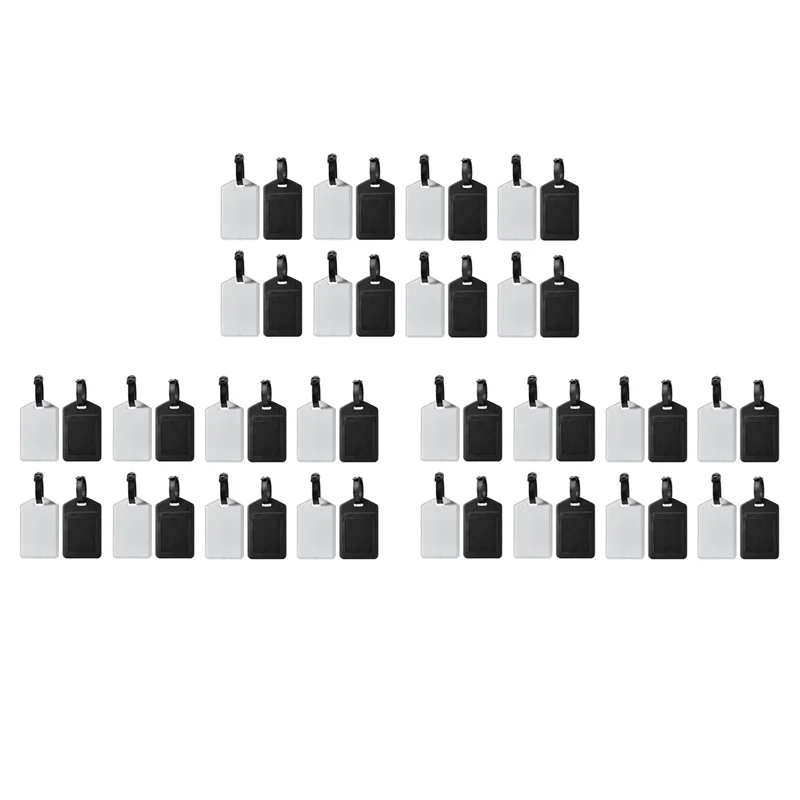 

60Pack Sublimation Blanks Luggage Tags PU Leather Heat Transfer Bag Tags For Travel Suitcase Sports Bags Holder