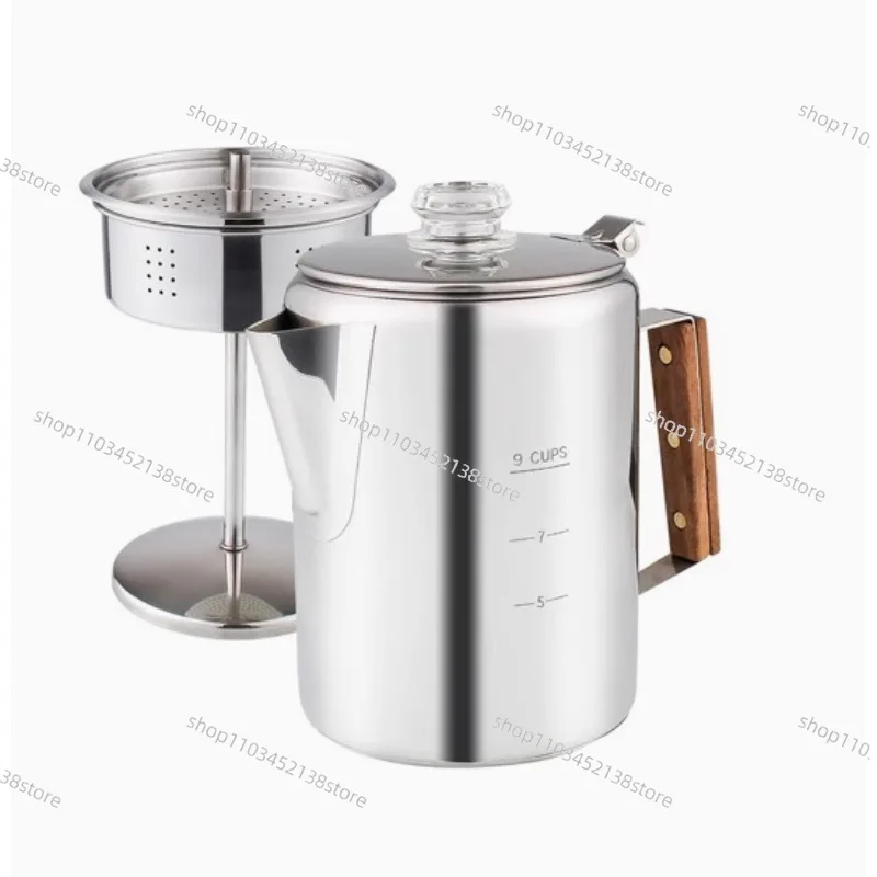 Coffee Percolators Stovetop for Camping Percolator Coffee Pot Stainless Steel Coffee Maker Camping Outdoors 9 Cup