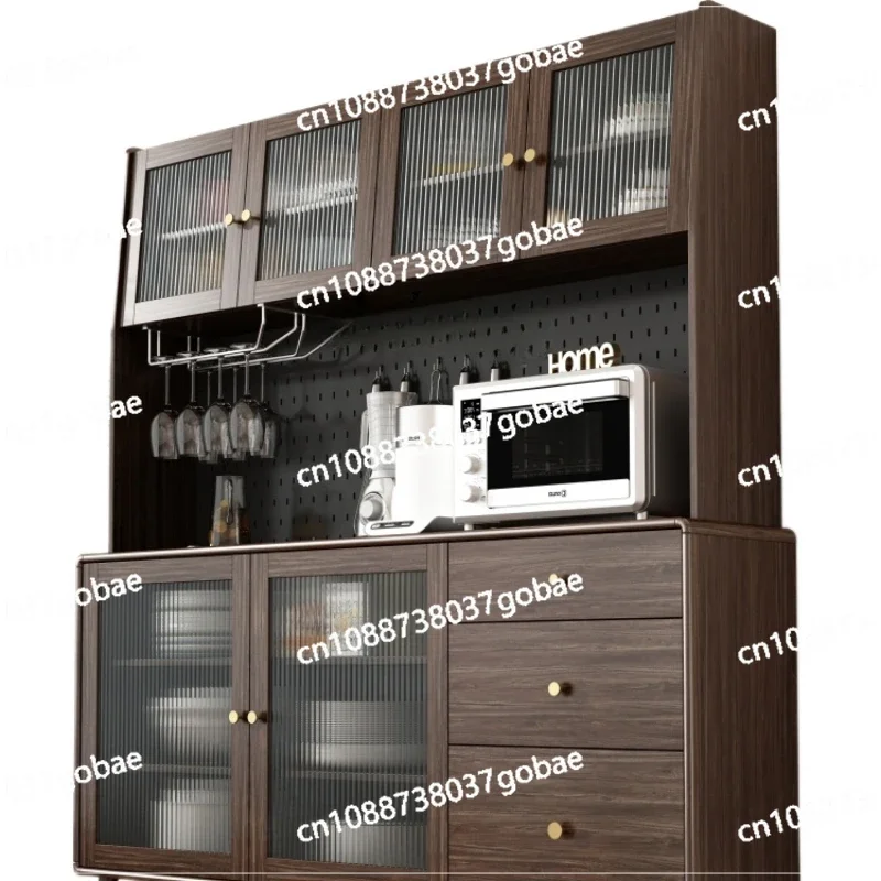 YY Nordic Minimalist with Wire-Wrap Board Modern Sideboard Cabinet Black Walnut Wooden Cabinet