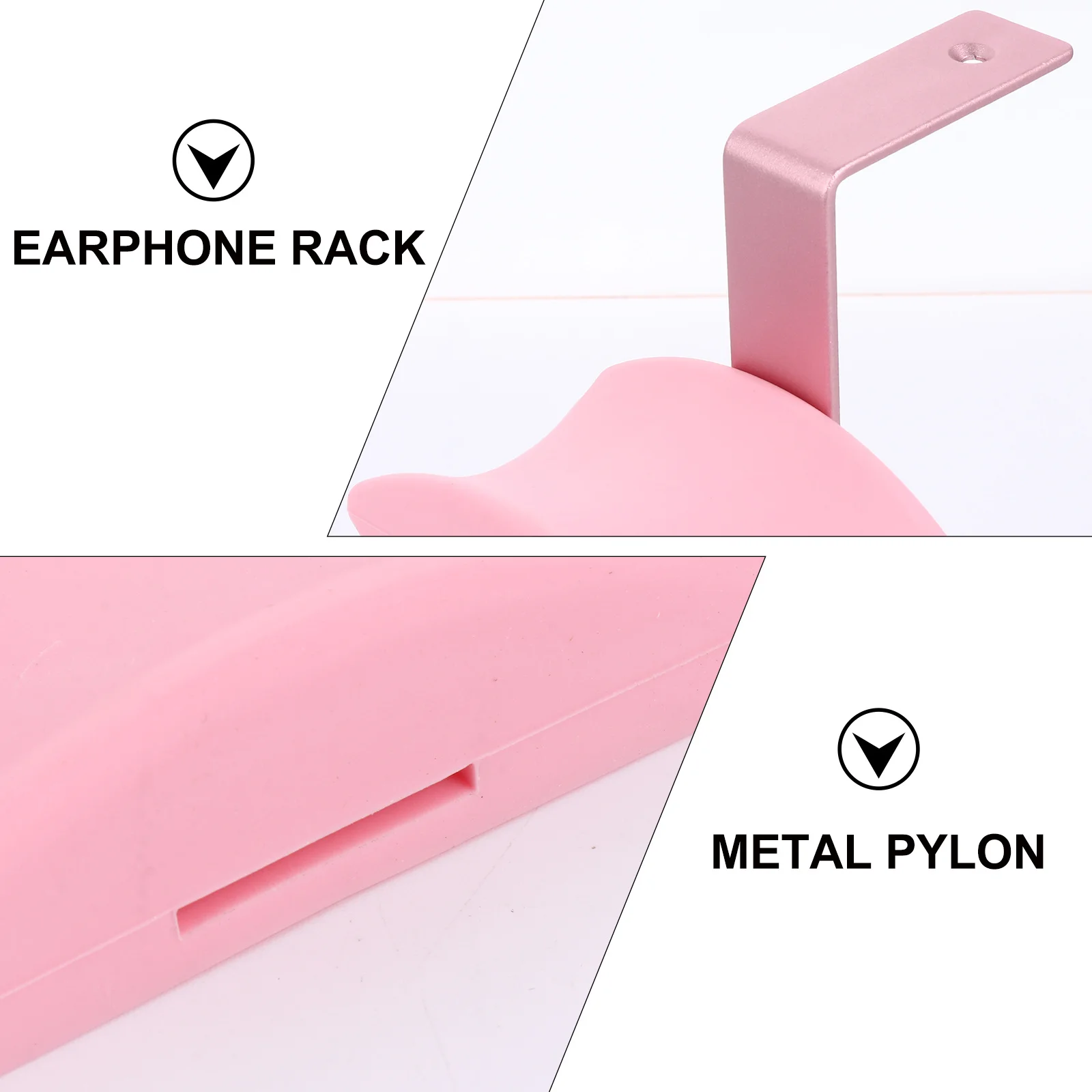 

Headphone Rack Aluminum Alloy Silicone Bottom Multiple Fixing Options Easy Install Headset Stand Hook Durable Headphone Holder