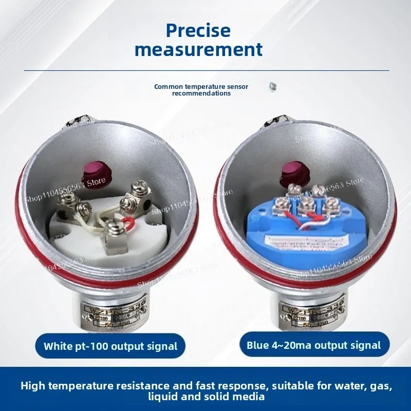 PT100 RTD Temperature Sensor, K-Type Armored Thermocouple Probe, High Temperature Transmitter