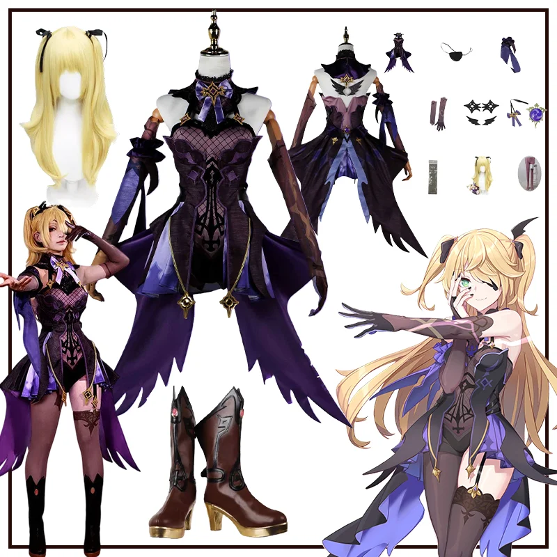 

Fischl Косплей Игра Genshin Impact Костюм Хэллоуин Костюмы Для Женщин Disfraz Genshin Impact Женская Аниме Одежда Для Комиксов