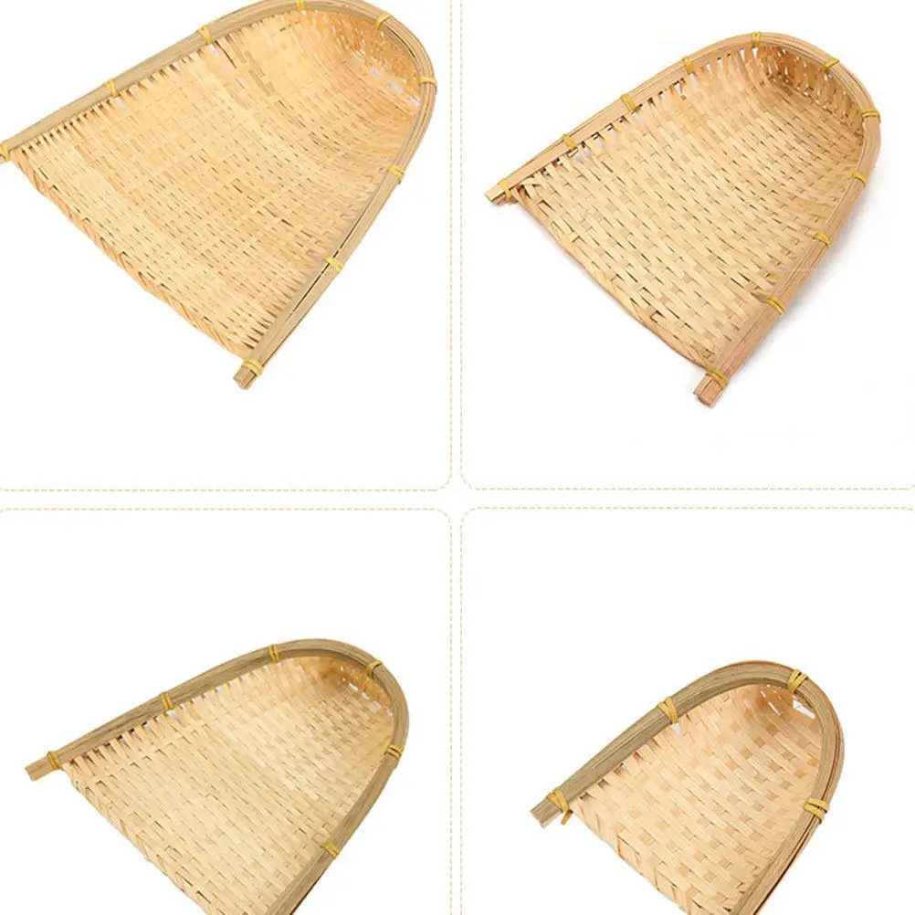 Premium Bamboo DIY Hanging Art Pendant Weaving Dustpan Style Light Weight Smooth Surface for Painting Craft Home Wall Decor Gift