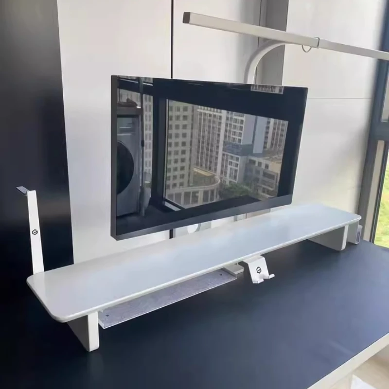 Modular White Monitor Stand Computer Screen Shelf Office Desk Organizer Ergonomic Monitor Elevator for Home Workplace Setup
