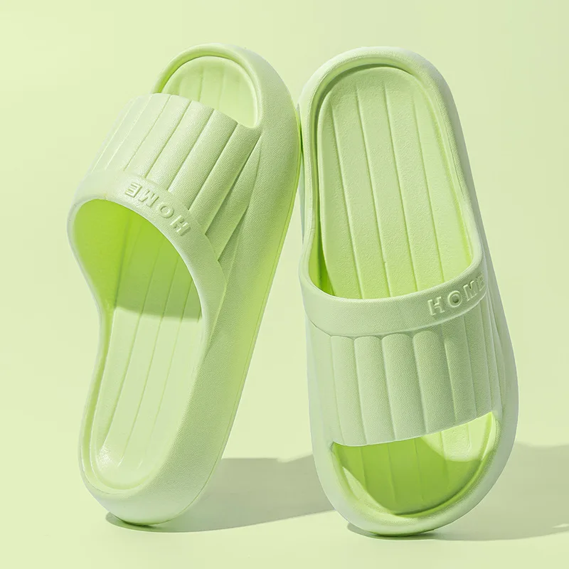EVA Material Shoes for Summer Women Fashionable Letter Stripes Anti Slip, Shock-absorbing Wear-resistant Home Bathroom Slippers