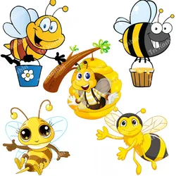 Tri koshki RC076 Cartoon Cute Little Flying Bee Child Wall Sticker Waterproof Decal Home Decoration Kids Room Door Toile Kitchen