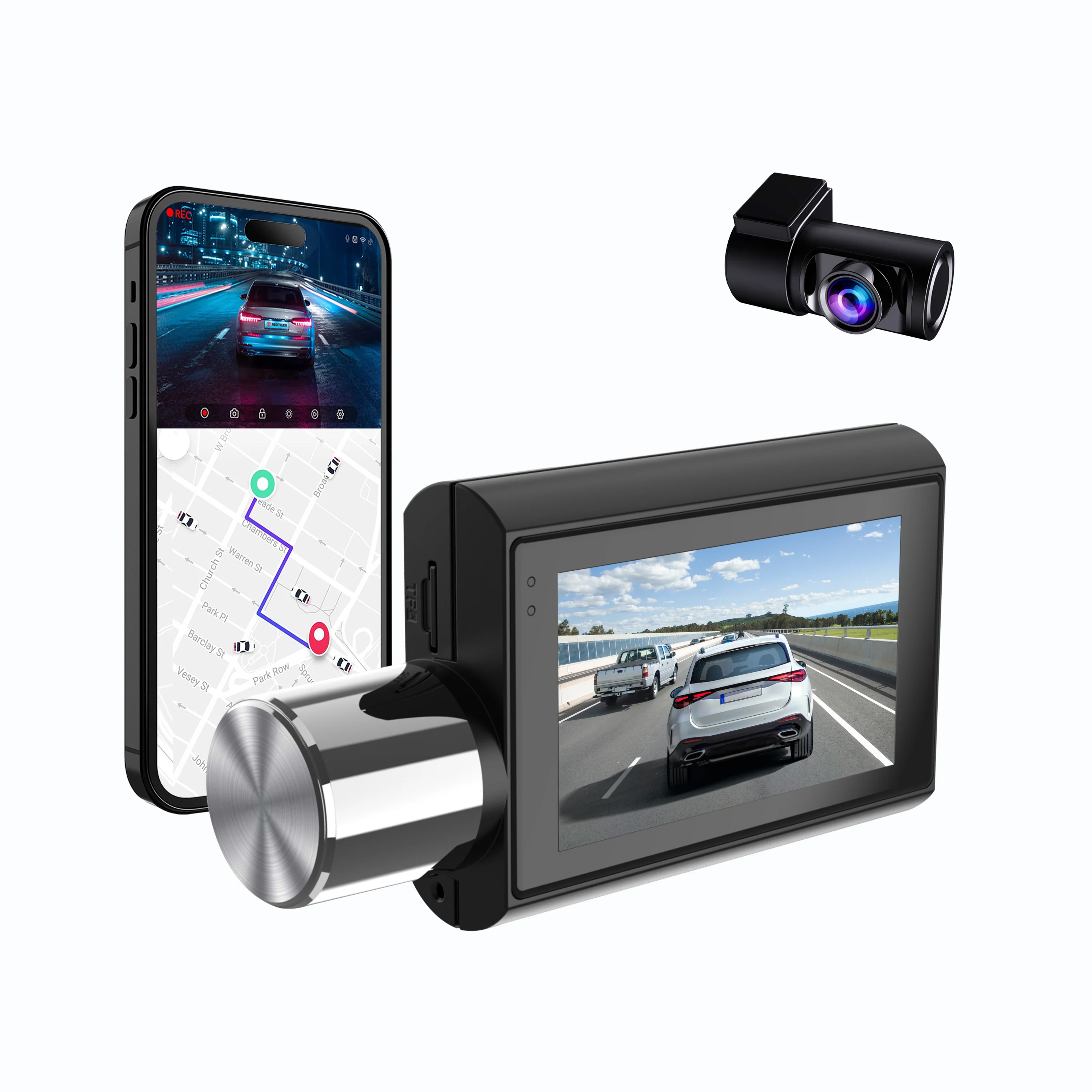 

New Mini 4k Dashboard Cam Front and rear 4k DVR 2 channel 1.47 inch dual lens black box F1.8