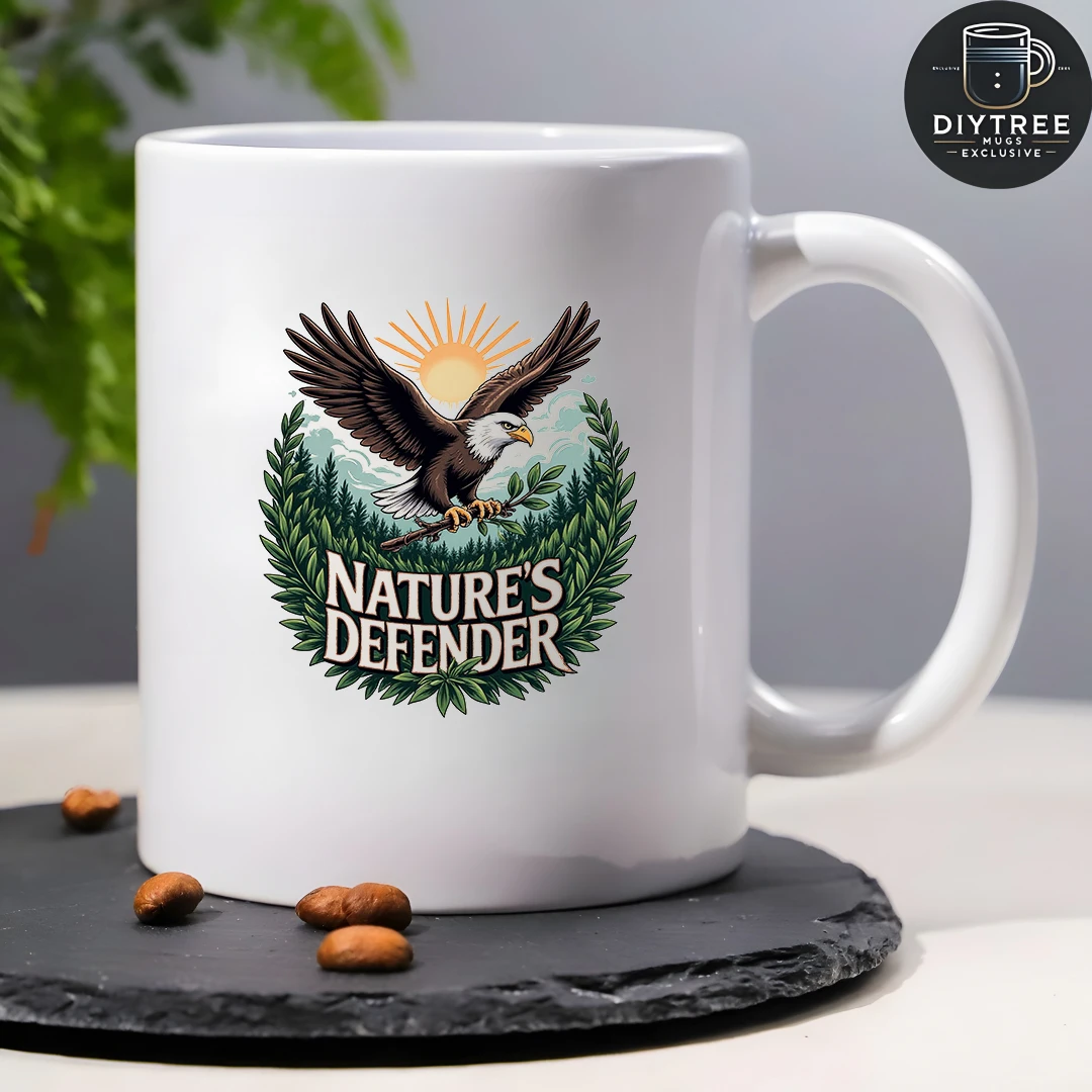 11oz Cup + Nature Guardian Emblem + Eco-friendly Theme Cup + Kids Cold & Hot Drink Cup - Christmas Gift for Family & Office