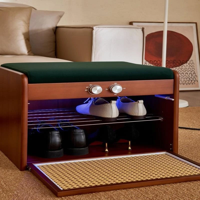 

Multifunctional shoe changing stool, light luxury and high-end sense, new Chinese-style intelligence for home use, pure solid