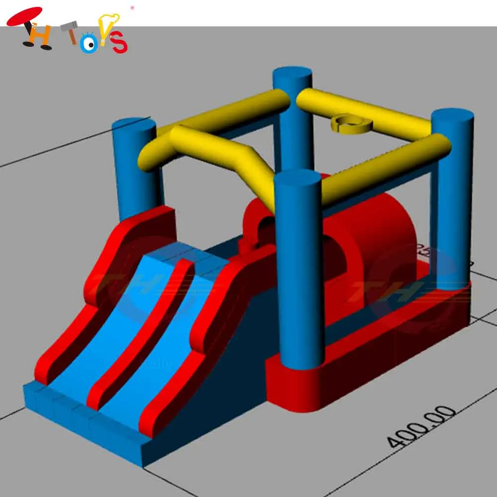 Fast Shipping 4x3m Commercial Inflatable Bouncer Castle with Slide Obstacles Children Carnival Rental Inflatable Bouncy Houses