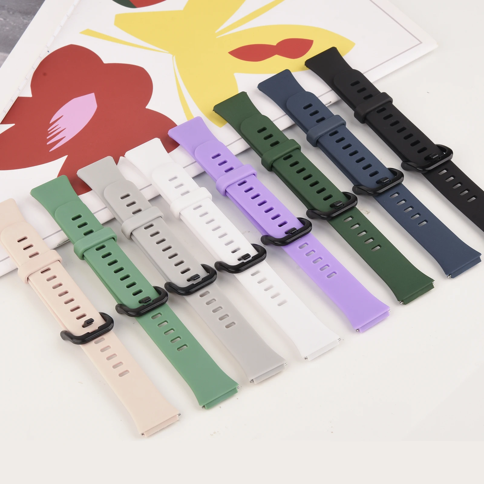 Gelang silikon lembut untuk Huawei Band 7 gelang jam olahraga tali gelang pengganti untuk Huawei Band 7 gelang jam tangan pintar