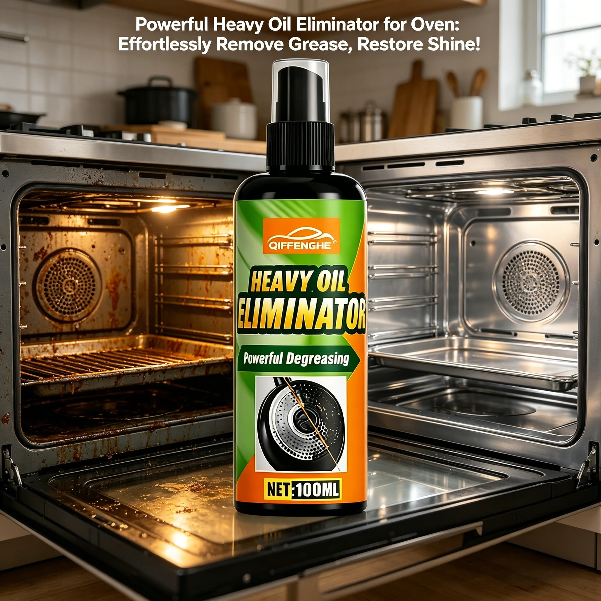 Desengrasante de cocina de alta resistencia en spray de 100 ml para limpieza de estufas, hornos, utensilios de cocina y campanas extractoras
